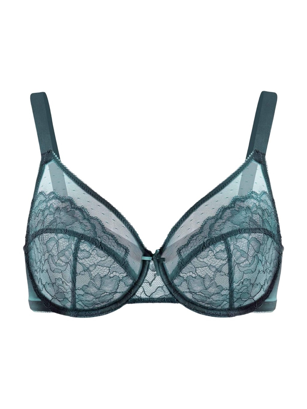 HSIA Enchante Lace Unlined Underwire Bra - Size 38G - Balsam Blue
